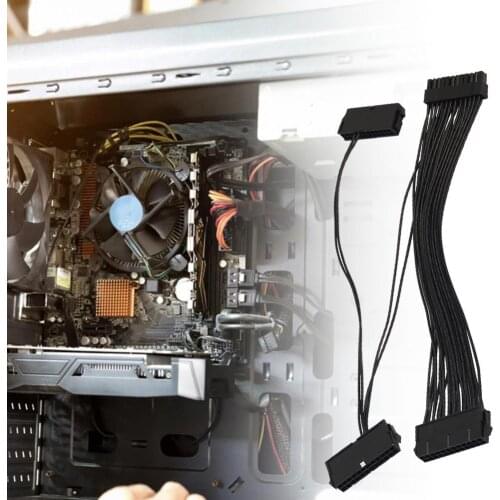 Power Supply Cable Stable Transmission Wear-resistant Three Way 24-pin Motherboard Power Supply Connector for Computer