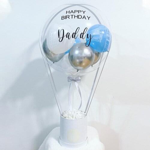 Balloon Gift Transparent Packaging Box Valentine Rose Flower Diy Wedding Christmas Birthday New Year Baby Shower Home Celebrate