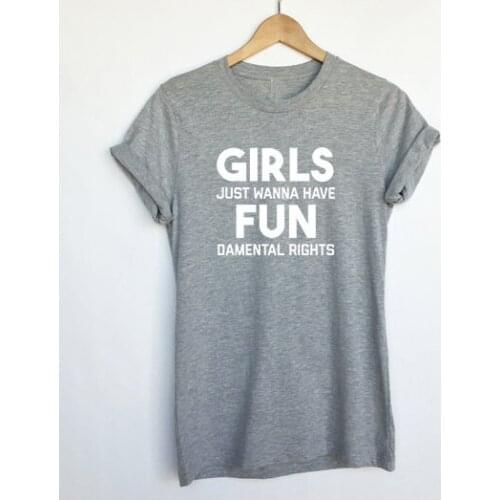 Feminism Shirts Feminist Shirt Girls Just Wanna Have Fundamental Rights Women T Shirts Casual Cotton Funny tee tumblr quote tops