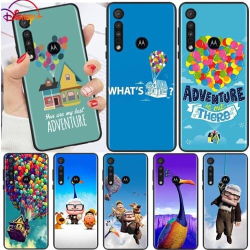 Disney Up Silicone For Motorola G9 G8 G Edge One E7 E6 Power Lite Marco Hyper Fusion Plus Play Black Phone Case