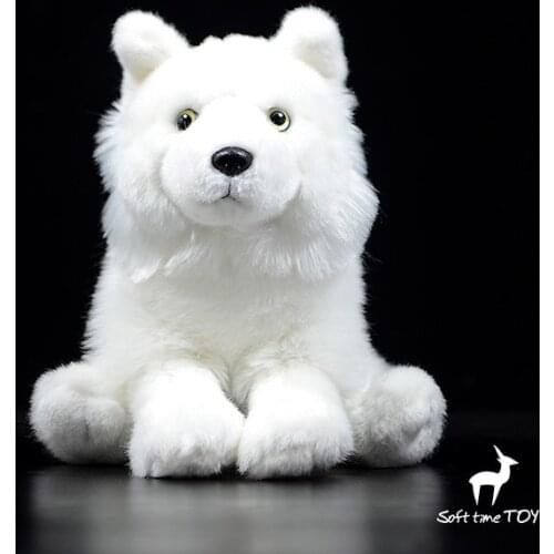 Nice stuffed toys girls soft real life plush white foxes dolls model present rare animals toy shops