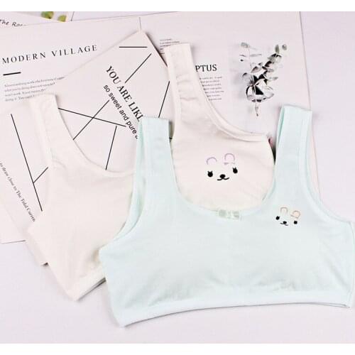 Training Cotton Girls Bra Training Puberty Kids Design Lingerie Sport Tops Soft Tanks Breathable Underwear Vests 8-16 Y