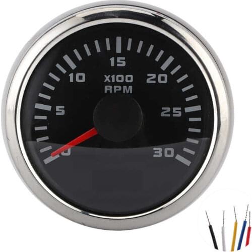 Gauge tachometer car tachometer 2in 3000RPM Tachometer LCD Display for Car Motorcycle Engineering Machinery Outboard Engine