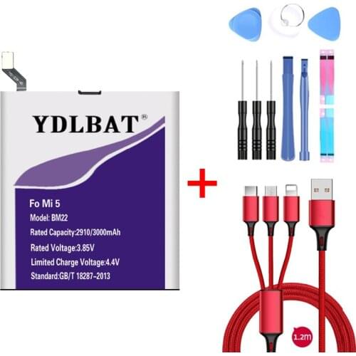 YDLBAT 2910mAh/3000mAh BM22 Battery for Xiaomi Mi 5 Mi5 free Tool Kits Replacement Mobile Phone Batteries