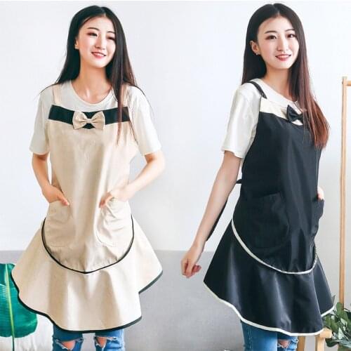 Japanese Style Skirt Waterproof Apron Gardening Florist Beauty Manicure Barista Overalls Bowknot Household Bib