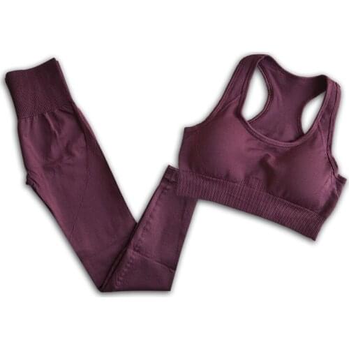 Women Yoga Sets Tights Tracksuit Breathable Solid Bra +Leggings Pants Fitness Running Sexy Gym Sportswear