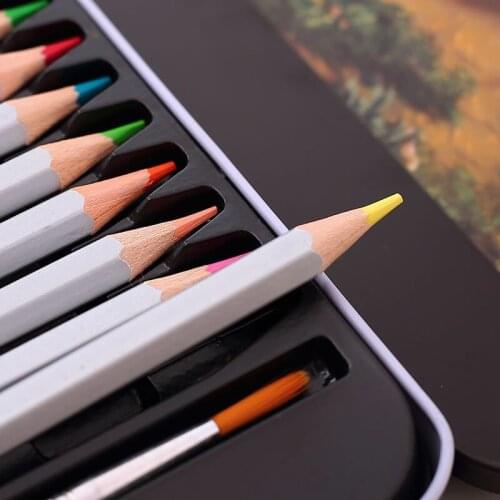 Drawing Colored pencils Watercolor Pencil Art Set School painting supplies with watercolor brush 24/36/48Colors