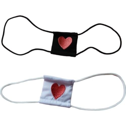 Women Girl Toyko Anime Cosplay Costume Student Eyeshade Red Heart Embroidered Single Eye Mask Elastic Earloop Blindfold