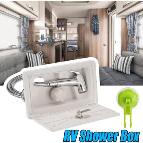 1 Set RV Shower Box Kit Boat Marine Camper Shower Hose Motorhome Caravan Accessories With Lock External Includes Shower Faucet