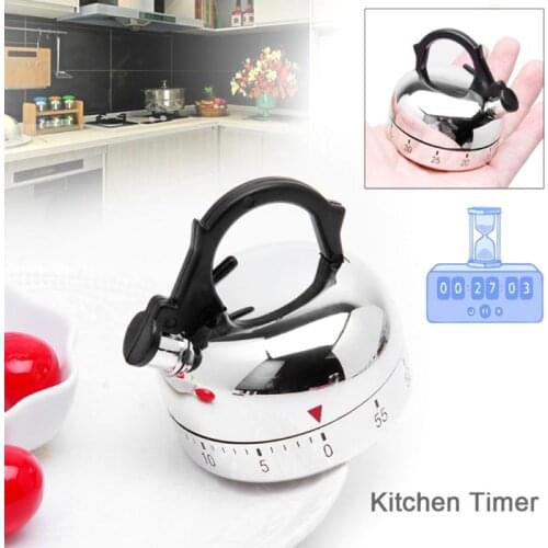 Kitchen Timer Stainless Steel Machine Timer 60 Min Alarm Clock Kitchen Timer Stopwatch Mulitfuntional Kitchen Baking Tool 1PC
