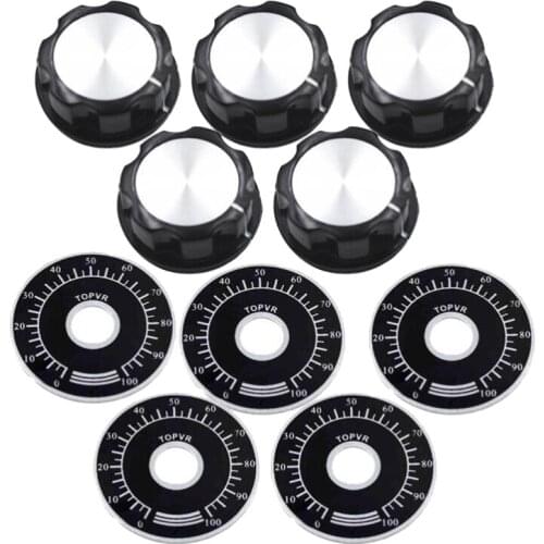 10 Sets A03 Dial Knob + MF-A03 Bakelite Knob With Scale Plate Sheet Scale Digital Potentiometer