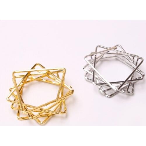 10 / PCS new polygon napkin ring metal star napkin buckle paper napkin ring cloth ring free shipping