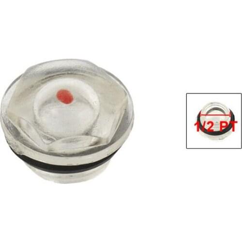 1/2 PT Thread Clear Plastic Air Compressor Fittings Oil Sight Glass 10pcs