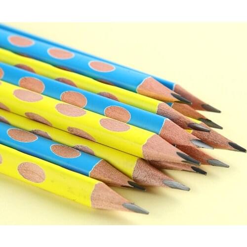 12pcs/set Children HB Triangle Pencil Drawing and Writing Standard Pencil to Correct Writing Posture Beginner Stationery Pencil