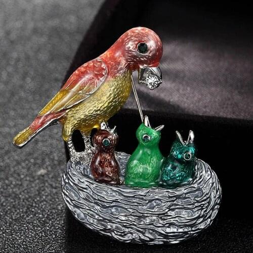 12pcs/lot Selling cute Enamel Birds Brooches For Men Jewelry Womens Cartoon Scarf Pins And Brooch Bouquet Hats Accessory