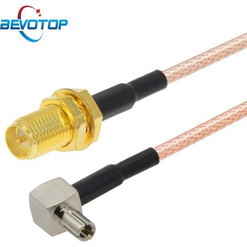 2PCS RP-SMA Female Bulkhead to TS9 Male Right Angle Plug RG316 Pigtail TS9 to SMA Extension Cord for 3G Modem Router 10CM-100CM