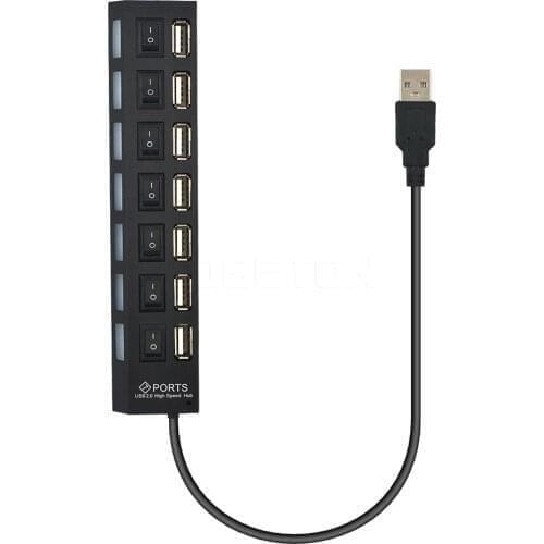 4 / 7 Port USB HUB Usb 2.0 Hub Multi Usb Splitter With On/off Switch 480 Mbps For MacBook PC Notebook Laptop