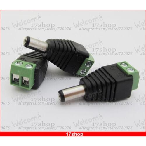 50 pcs 2.5mm CCTV DC Power Male Plug Connector Adapter