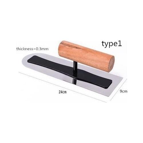 6 different size stainless steel blade with wooden handle plastering trowel construction concrete spatula tool L = 12/18/20/24cm
