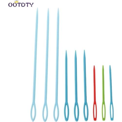 9Pcs Plastic Crochet Hooks Knitting Needles Sewing Tools Needlework Craft #20/29L
