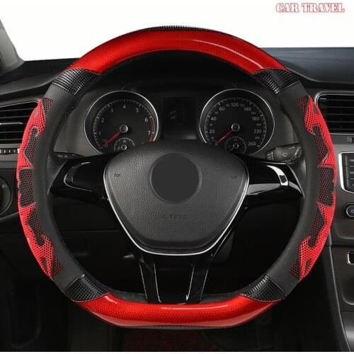 CAR TRAVEL Microfiber Leather Car Steering Wheel Cover Dodges Viper Caliber Journey Ram 1500 Challenger Charger Nitro Durango