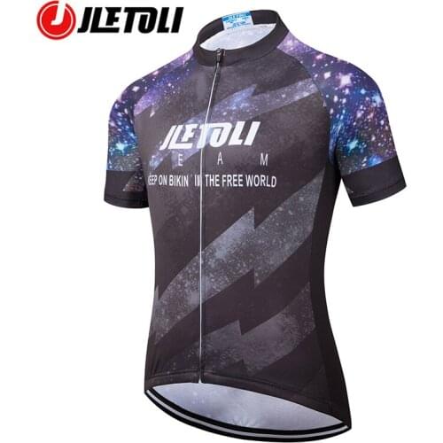 JLETOLI Quick Dry Cycling Jersey MTB Shirts Summer Breathable Sport Clothing Males' Short Sleeve Bike Wear Bicycle Team Jersey