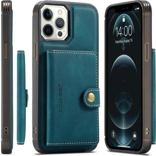 Magnetic Card Wallet Holder Case for iPhone 12 11 Pro Max X XR XS SE2 7 8 Plus Case Leather Removable Multifunction Back Cover