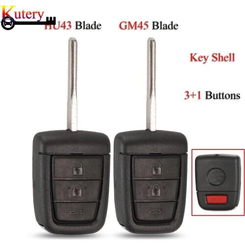 Kutery Car Key Shell For Holden VE Commodore Pontiac G8 4 Buttons With HU43/GM45 Uncut Blade Blank Key Case Fob Cover