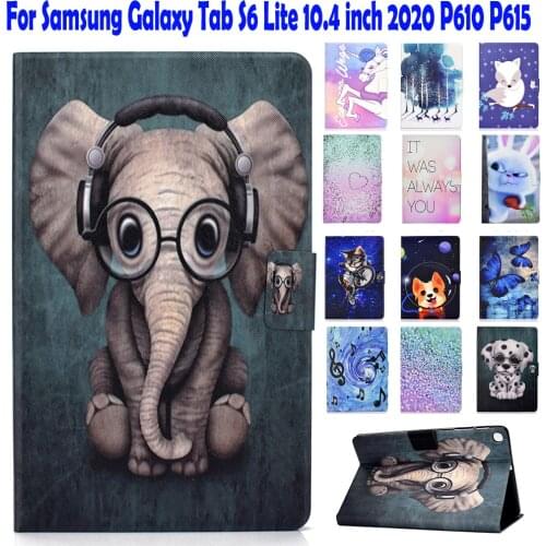 Flip Case for Samsung Galaxy Tab S6 Lite 10.4 inch 2020 P610 P615 Cover SM-P610 SM-P615 10.4'' Stand Tablet Case Cartoon Pattern