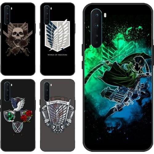 Wings of Freedom Attack On Titan Cover For Oneplus 9 Pro 7 8 T Nord 9R Case For OPPO Realme 8 Pro 6 7 Q3 Pro GT Neo C3 C15