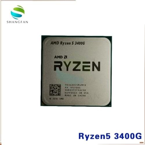 AMD Ryzen 5 3400G R5 3400G 3.7 GHz Quad-Core Eight-Thread 65W CPU Processor YD3400C5M4MFH Socket AM4