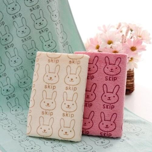 Newborn Infant Baby Kids Soft Flannel Towels Cartoon Rabbit Print Blanket Bath Washcloth Swimwear Baby Towel