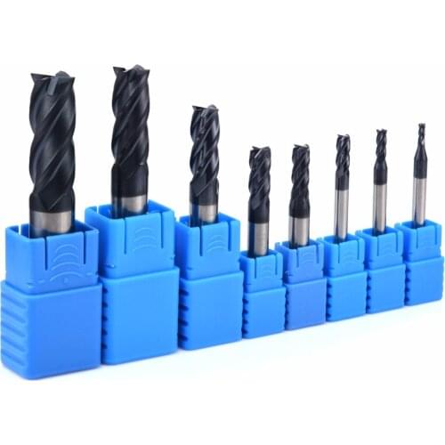 Hot Sale 8Pcs 4 Flutes Milling Cutter Carbide End Mill Set Tungsten Steel Milling Cutter Tool CNC 2-12mm