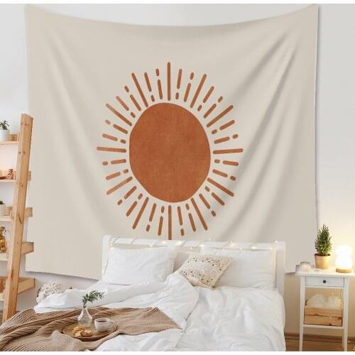 Tapestry Nordic Ins Retro Sun And Moon Live Background Cloth Bedside Bedroom Dormitory Wall Decoration Curtain декор на стену