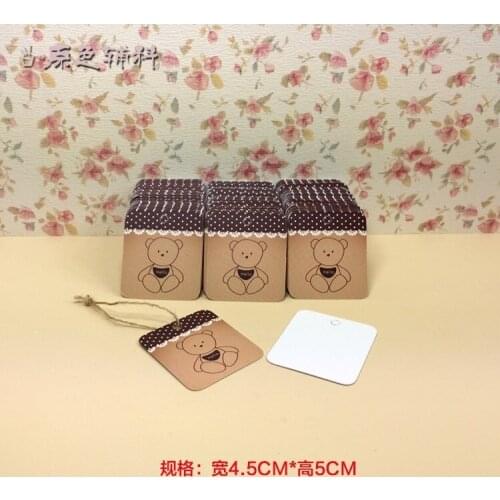 Hot sell jewelry tags Size: 50X45mm 500PCS Little bear hang tags350gsqm paper clothing tag , Price Label Tags