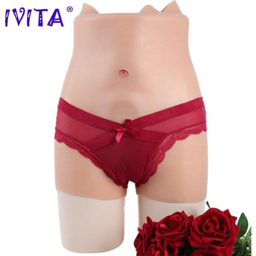 IVITA 100% Realistic Silicone Vagina Panties Artificial Fake Underwear For Crossdresser Transgender Drag-Queen Male to Female