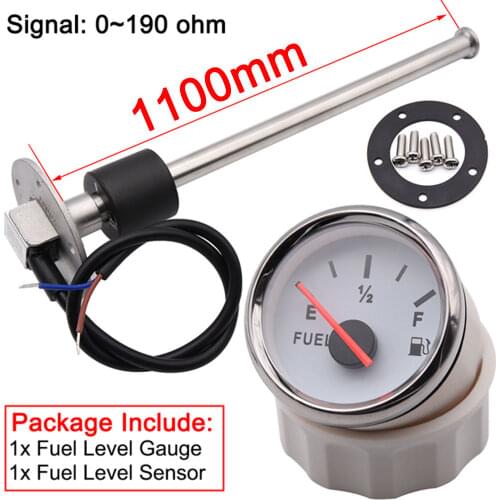 1000mm Fuel & Water Level Gauge Sensor for Motorcycle Boat Car 0~190 ohm/240~33 ohm Fuel Sending Unit