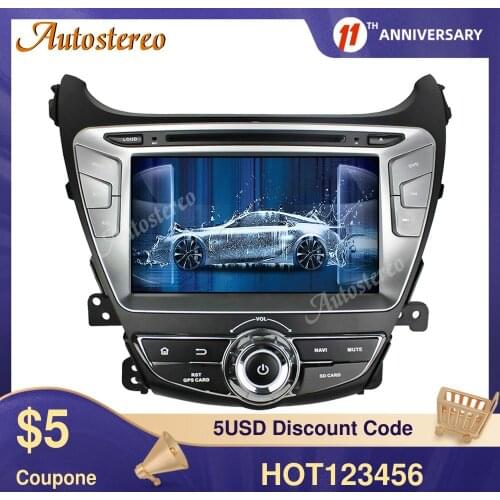For Hyundai Elantra 2014-2015 PX6 Android 10.0 DSP Car GPS Navigation DVD Player Multimedia Player Radio Tape Recorder Head Unit