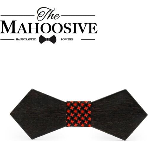 Mahoosive Solid wooden Necktie Mens Wedding Suits Wooden Bow Tie