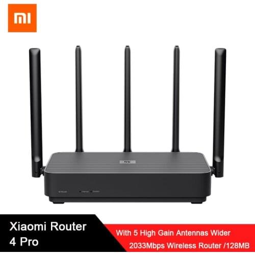 Xiaomi Router 4 Pro Router Gigabit 2.4G 5.0GHz Dual-Band 2033Mbps Wireless Router 128MB With 5 High Gain Antennas Wider