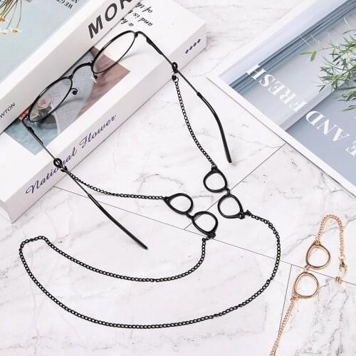 Metal Simple Glasses Chain Non-slip Vintage Eyeglass Lanyard Reading Glasses Holder Neck Strap Rope Spectacles Shaped Pendant