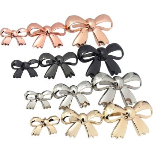 2pcs Metal Bowknot Buckle New Style Fashion Shoes Clip Clasp for DIY Handbag Bag Garments Hardware Closure Bag Parts Accessories
