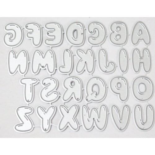 A-Z Uppercase 26 Alphabets Scrapbooking Dies Metal Cutting Dies Craft Embossing Stamp Stencil Paper Card Making Template DIY