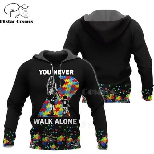 PLstar Cosmos Fashion Men hoodies Autism Its OK To Be Different 3D Print hooded Sweatshirt Unisex Casual Hoodies Pullover-9