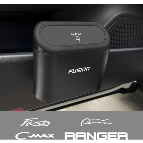 Car Trash Bin For Ford Fiesta Fusion Ranger C-Max Puma KA GT Figo Hanging Vehicle Garbage Storage Box Auto Interior Accessories
