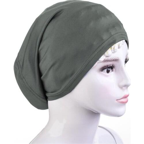 Muslim Women Head Scarf Cotton Underscarf Stretch Hijab Cover Headwrap Underscarf Cap Shawl Islam Scarf Inner Headband Bonnet