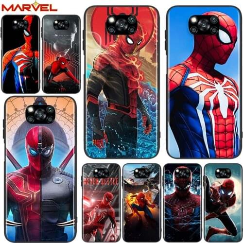Marvel Spiderman hero for Xiaomi Poco X3 NFC X2 M3 M2 F2 F3 Pro C3 F1 A2 Lite Mix3 Play Silicone Soft Black Phone Case