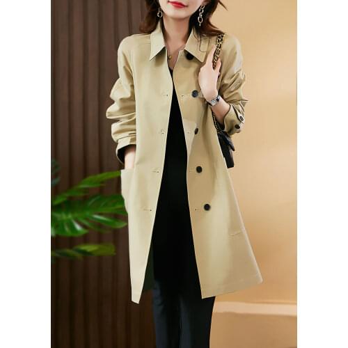 One Dress Two Wear Loose and Versatile Medium Length Windbreaker Coat Womens Spring and Autumn New Style