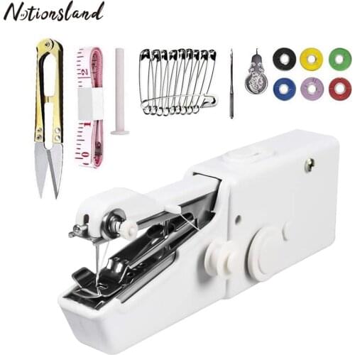 Mini Portable Sewing Machine Handheld Sewing Machine Household Quick Repairing Tool for Fabric Clothing Sewing Supplies