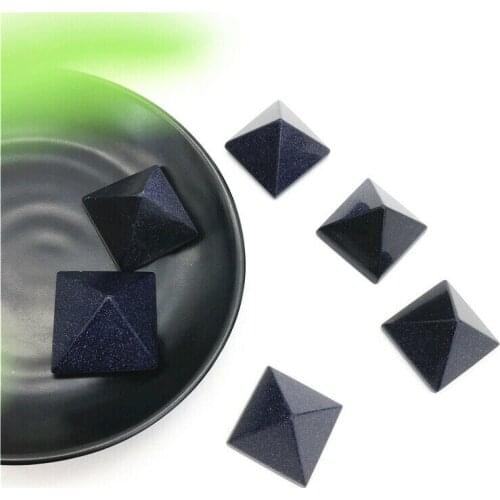 Drop Shipping 1PC Blue Sandstone Pyramid Stone Tower Crystal Gemstone Point Healing Decor Crafts Natural Stones and Crystals